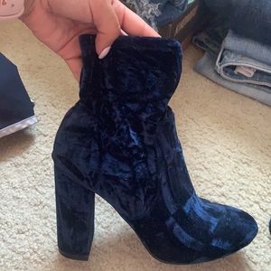 Blue Velvet Booties